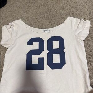 John galt Off-White Tee with Navy 28 Print